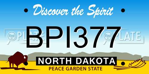 BPI377 North Dakota License Plate