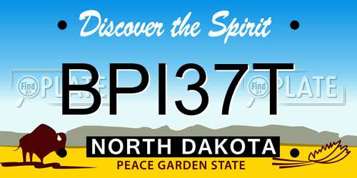 BPI37T North Dakota License Plate