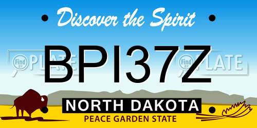 BPI37Z North Dakota License Plate