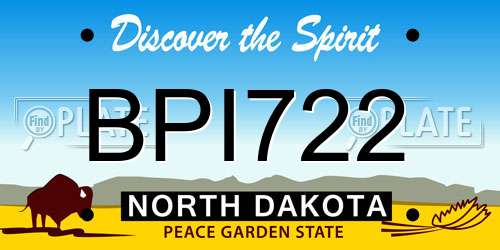 BPI722 North Dakota License Plate
