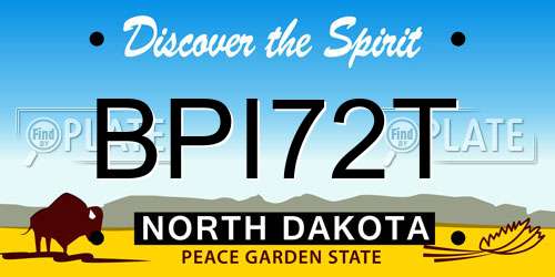 BPI72T North Dakota License Plate