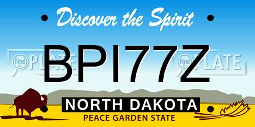 BPI77Z North Dakota License Plate