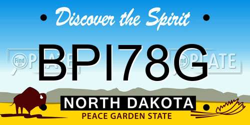 BPI78G North Dakota License Plate