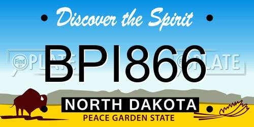 BPI866 North Dakota License Plate