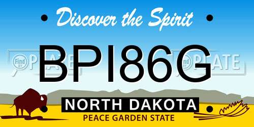 BPI86G North Dakota License Plate