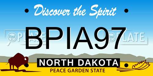 BPIA97 North Dakota License Plate