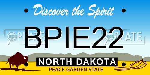 BPIE22 North Dakota License Plate
