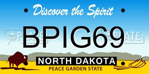 BPIG69 North Dakota License Plate