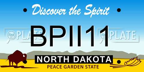BPII11 North Dakota License Plate