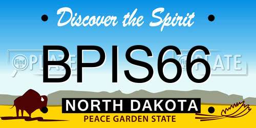 BPIS66 North Dakota License Plate