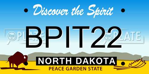 BPIT22 North Dakota License Plate