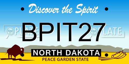 BPIT27 North Dakota License Plate