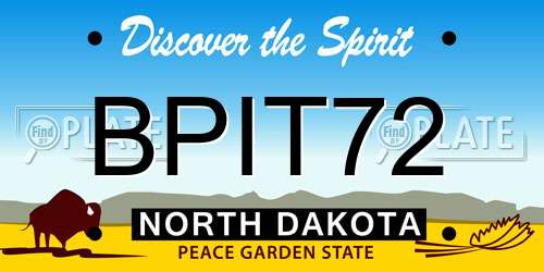 BPIT72 North Dakota License Plate