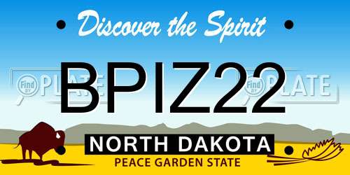 BPIZ22 North Dakota License Plate
