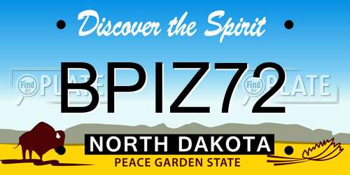 BPIZ72 North Dakota License Plate