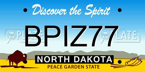 BPIZ77 North Dakota License Plate