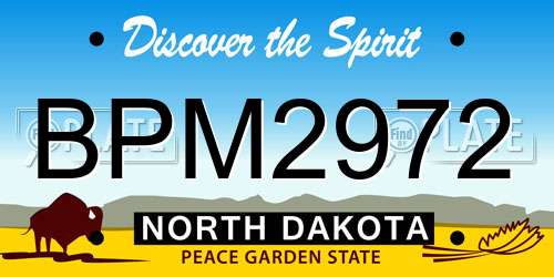BPM2972 North Dakota License Plate