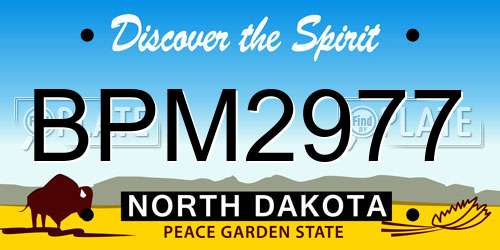 BPM2977 North Dakota License Plate