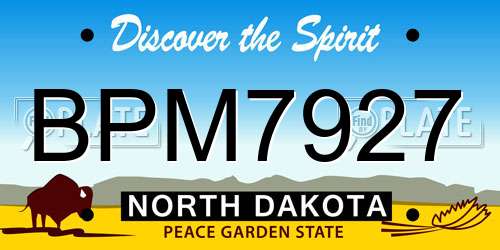 BPM7927 North Dakota License Plate