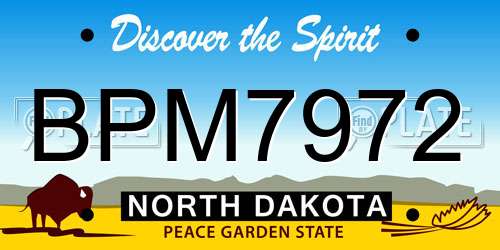 BPM7972 North Dakota License Plate