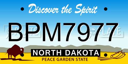 BPM7977 North Dakota License Plate