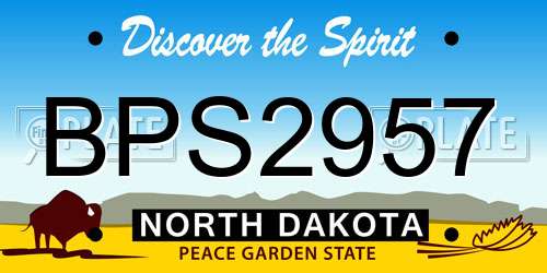 BPS2957 North Dakota License Plate