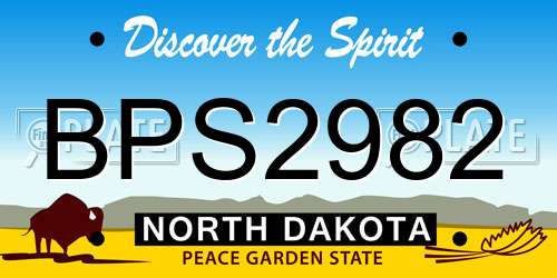 BPS2982 North Dakota License Plate
