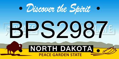 BPS2987 North Dakota License Plate