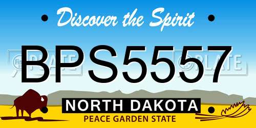 BPS5557 North Dakota License Plate
