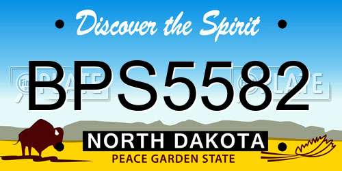 BPS5582 North Dakota License Plate