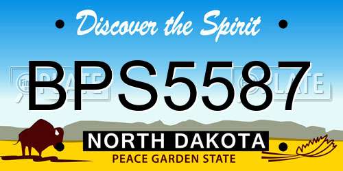 BPS5587 North Dakota License Plate