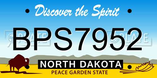 BPS7952 North Dakota License Plate