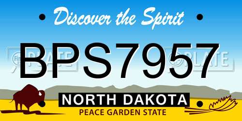 BPS7957 North Dakota License Plate