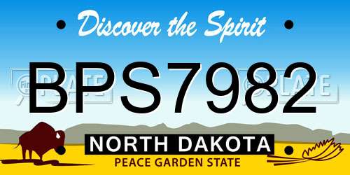 BPS7982 North Dakota License Plate