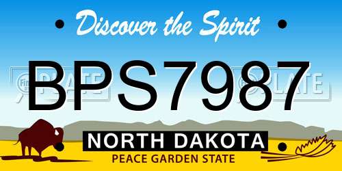BPS7987 North Dakota License Plate