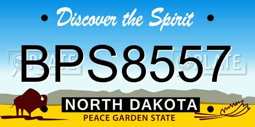 BPS8557 North Dakota License Plate