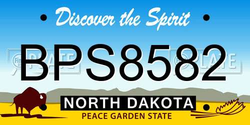 BPS8582 North Dakota License Plate