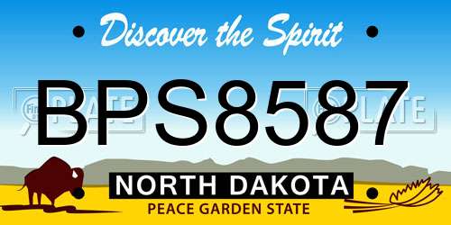 BPS8587 North Dakota License Plate