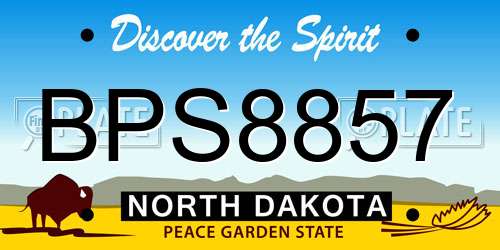 BPS8857 North Dakota License Plate