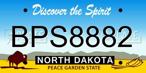 BPS8882 North Dakota License Plate