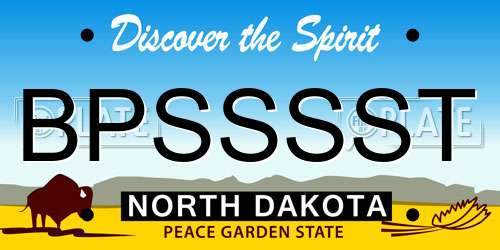 BPSSSST North Dakota License Plate