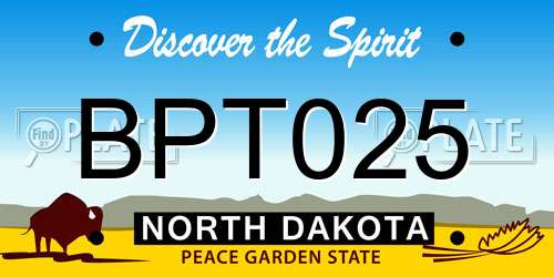 BPT025 North Dakota License Plate