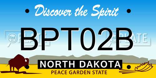 BPT02B North Dakota License Plate