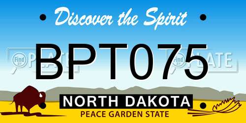BPT075 North Dakota License Plate