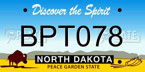 BPT078 North Dakota License Plate