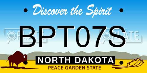 BPT07S North Dakota License Plate