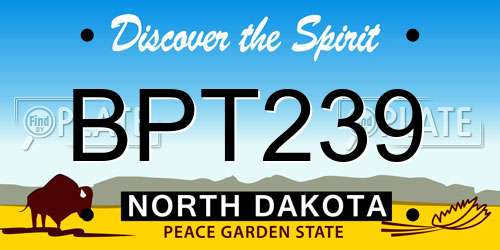 BPT239 North Dakota License Plate