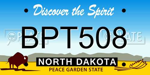 BPT508 North Dakota License Plate