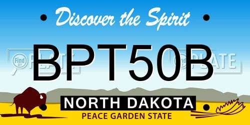 BPT50B North Dakota License Plate