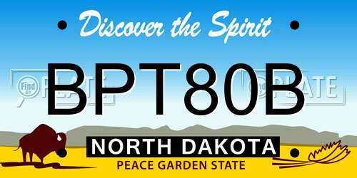 BPT80B North Dakota License Plate